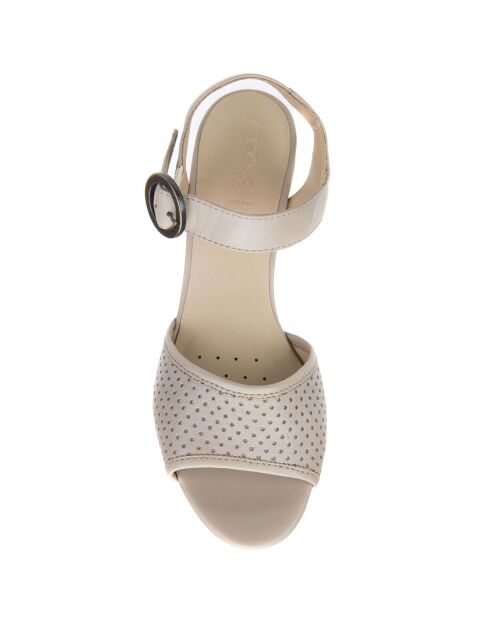 Eudora Sand leren sandalen met hak van 7 cm