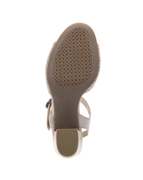 Sandales en Cuir Eudora sable - Talon 7 cm