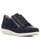 Sneakers en Cuir bi-matière Myria bleu marine