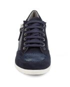 Sneakers en Cuir bi-matière Myria bleu marine