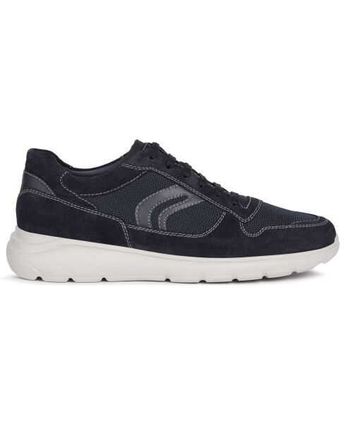 Sneakers en Velours de Cuir Sestiere bleu marine