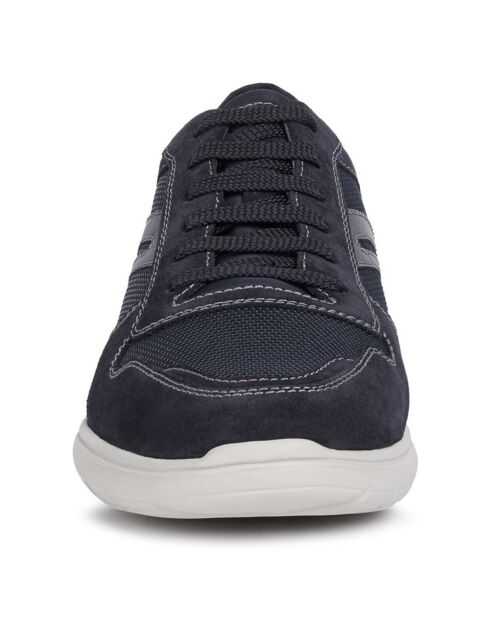 Sneakers en Velours de Cuir Sestiere bleu marine
