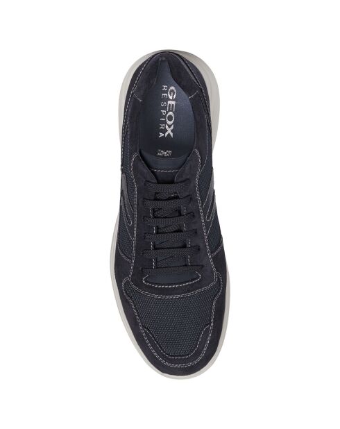 Sneakers en Velours de Cuir Sestiere bleu marine