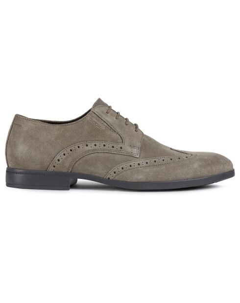 Richelieus en Velours de Cuir Domenico taupe