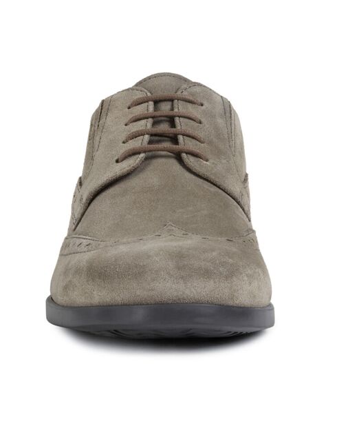 Richelieus en Velours de Cuir Domenico taupe
