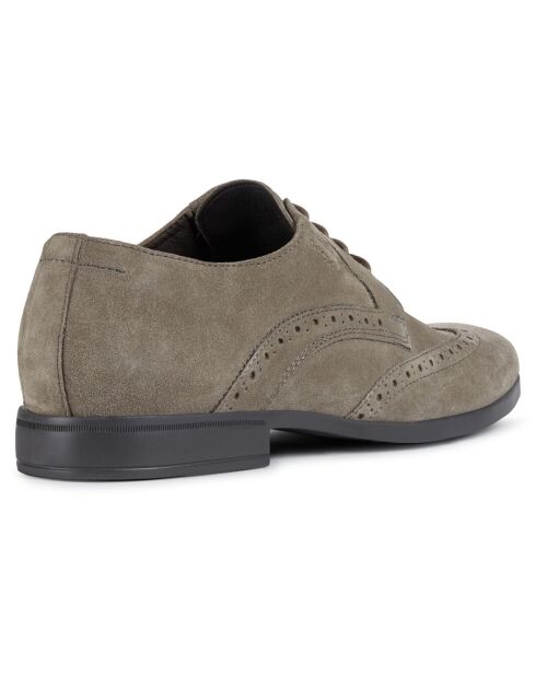 Richelieus en Velours de Cuir Domenico taupe