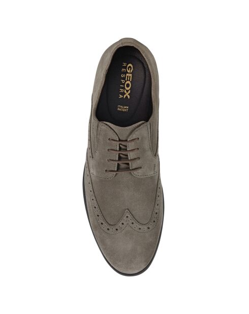 Richelieus en Velours de Cuir Domenico taupe
