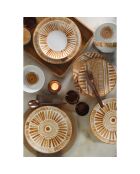 Servizio da tavola in porcellana marrone/bianca - 24 pezzi