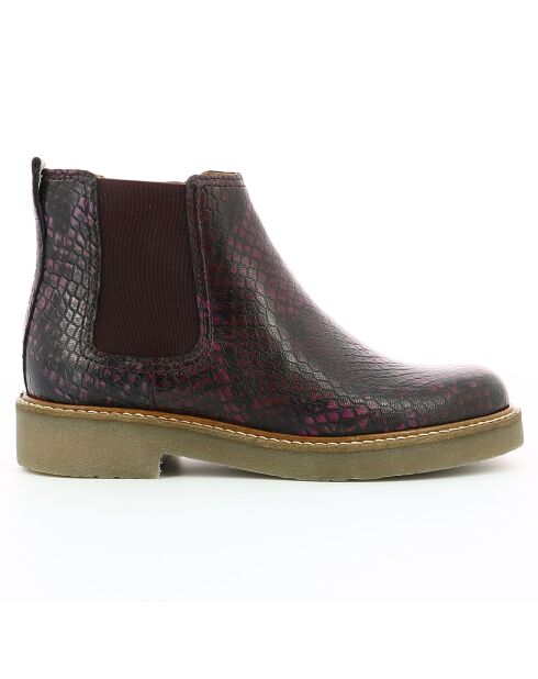 Boots en Cuir Oxalide bordeaux