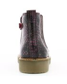 Boots en Cuir Oxalide bordeaux