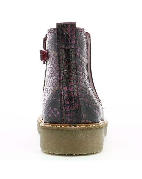 Boots en Cuir Oxalide bordeaux