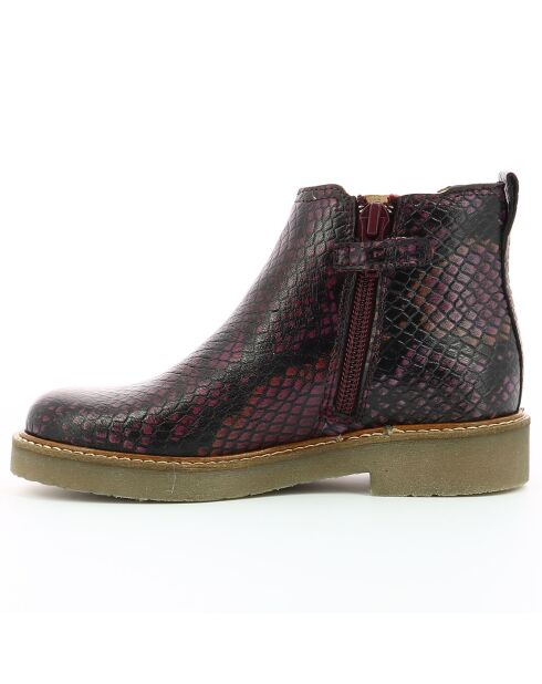 Boots en Cuir Oxalide bordeaux