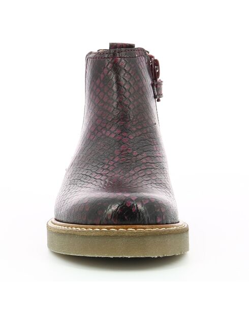 Boots en Cuir Oxalide bordeaux