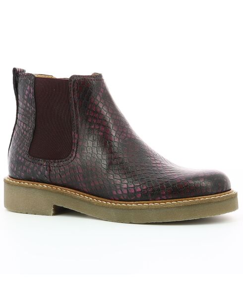 Boots en Cuir Oxalide bordeaux