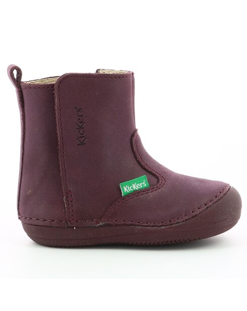 Boots en Cuir Socool violet foncé