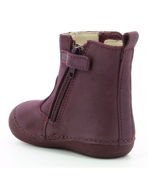 Boots en Cuir Socool violet foncé