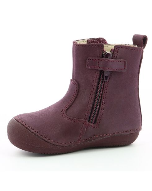 Boots en Cuir Socool violet foncé