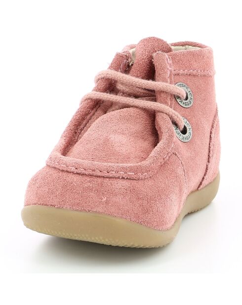 Botillons en Velours de Cuir Balabi rose