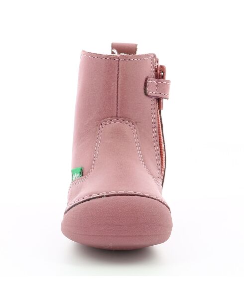 Boots fourrées en Cuir Socool  rose