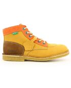 Bottillons en Cuir Kick Legend jaune/orange