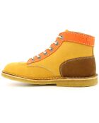 Bottillons en Cuir Kick Legend jaune/orange