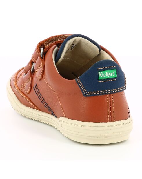 Sneakers en Cuir Jouo camel/marine