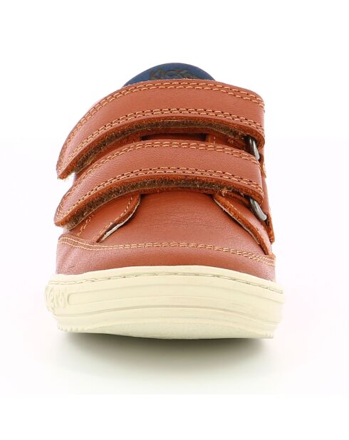 Sneakers en Cuir Jouo camel/marine