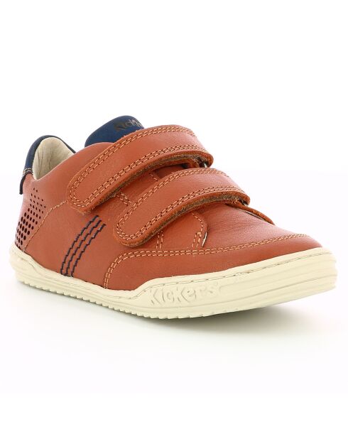 Sneakers en Cuir Jouo camel/marine