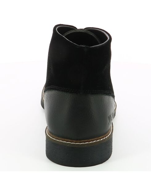 Bottillons en Cuir et Velours de Cuir Mateon noirs