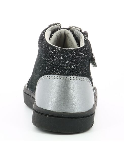 Lilustar Sneakers aus metallischem Leder in Schwarz/Silber