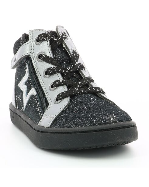 Sneakers en Cuir Metallisé Lilustar noir/argenté