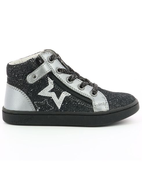 Sneakers en Cuir Lilustar noir/argenté metallisé