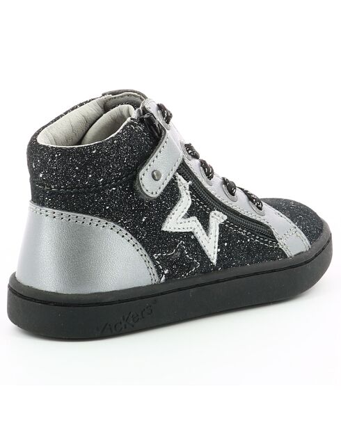 Sneakers en Cuir Lilustar noir/argenté metallisé