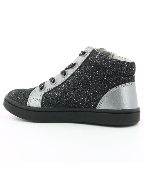 Sneakers en Cuir Lilustar noir/argenté metallisé