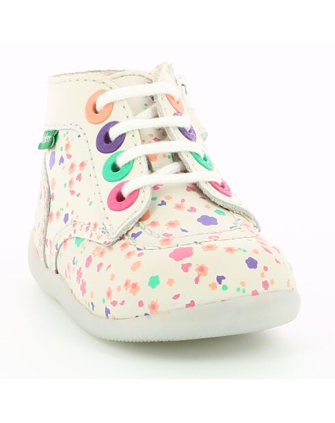 Weiße Bonzip-Lederstiefeletten