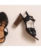 Sandales en Cuir Donck noires - Talon 7.5 cm