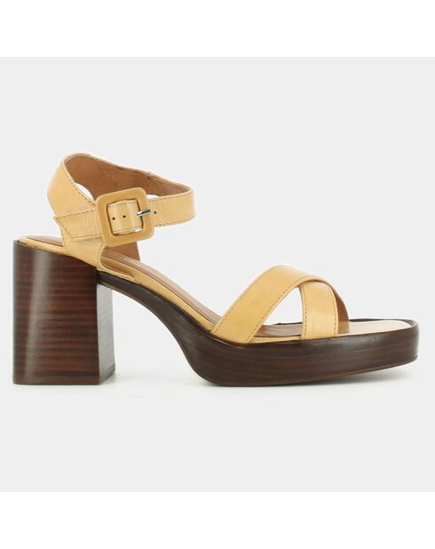 Beauvoir Sandalen aus Kamelleder - 8 cm Absatz