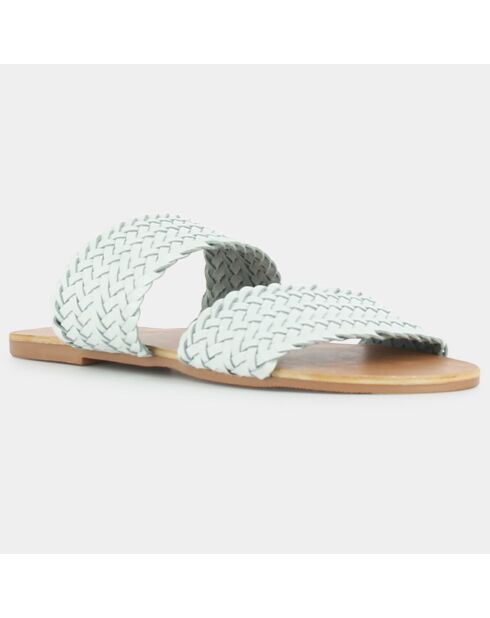 Weiße Jakarta-Lederpantoletten