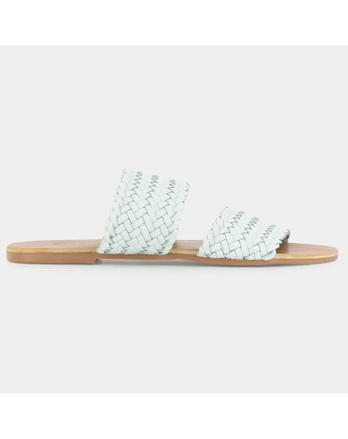 Weiße Jakarta-Lederpantoletten