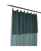 Rideau ajustable en gaze de Coton avec 8 anneaux pince bleu - 140x300 cm