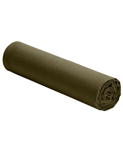 Drap housse 100% Lin Olive vert