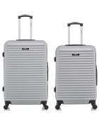 2 Brazilia 55/65 cm graue einfache 4-Rad-Koffer