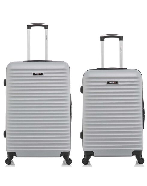 2 Brazilia 55/65 cm graue einfache 4-Rad-Koffer