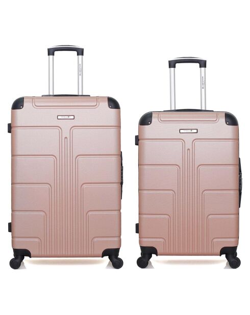 2 Koffer 4 Räder Simple Ottawa 59/68 cm roségold