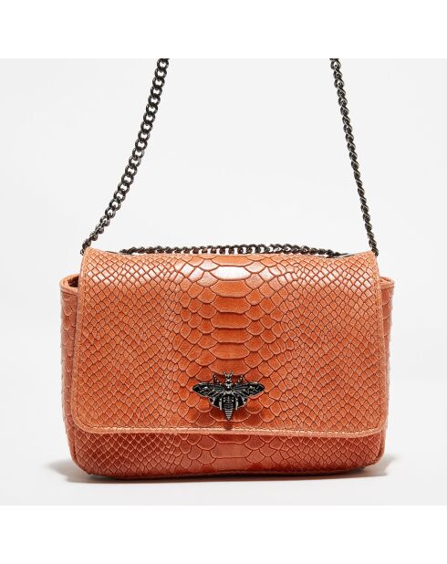 Sac à bandoulière en Cuir Kora orange - 21x15x7 cm