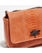 Sac à bandoulière en Cuir Kora orange - 21x15x7 cm