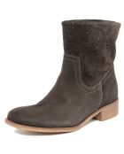 Bottines en Velours de Cuir Severine grises