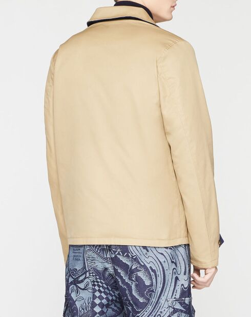 Blouson en Coton bio réversible beige/bleu