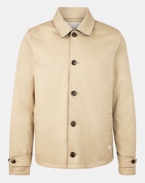 Blouson en Coton bio réversible beige/bleu
