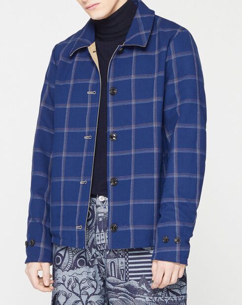 Blouson en Coton bio réversible beige/bleu